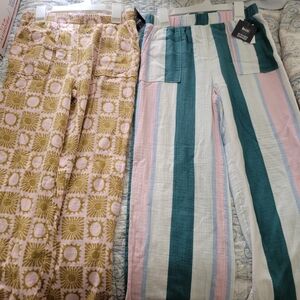 2 Pairs Of Grayson Threads Relaxed Wide-Leg Pants Large 10/12